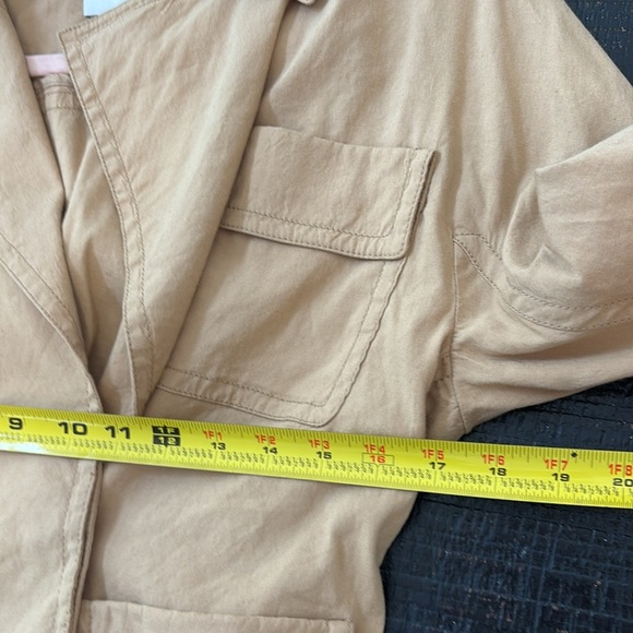 Vince Belted Linen Blend Jacket in Tan Beige Size XXS - Picture 14 of 16